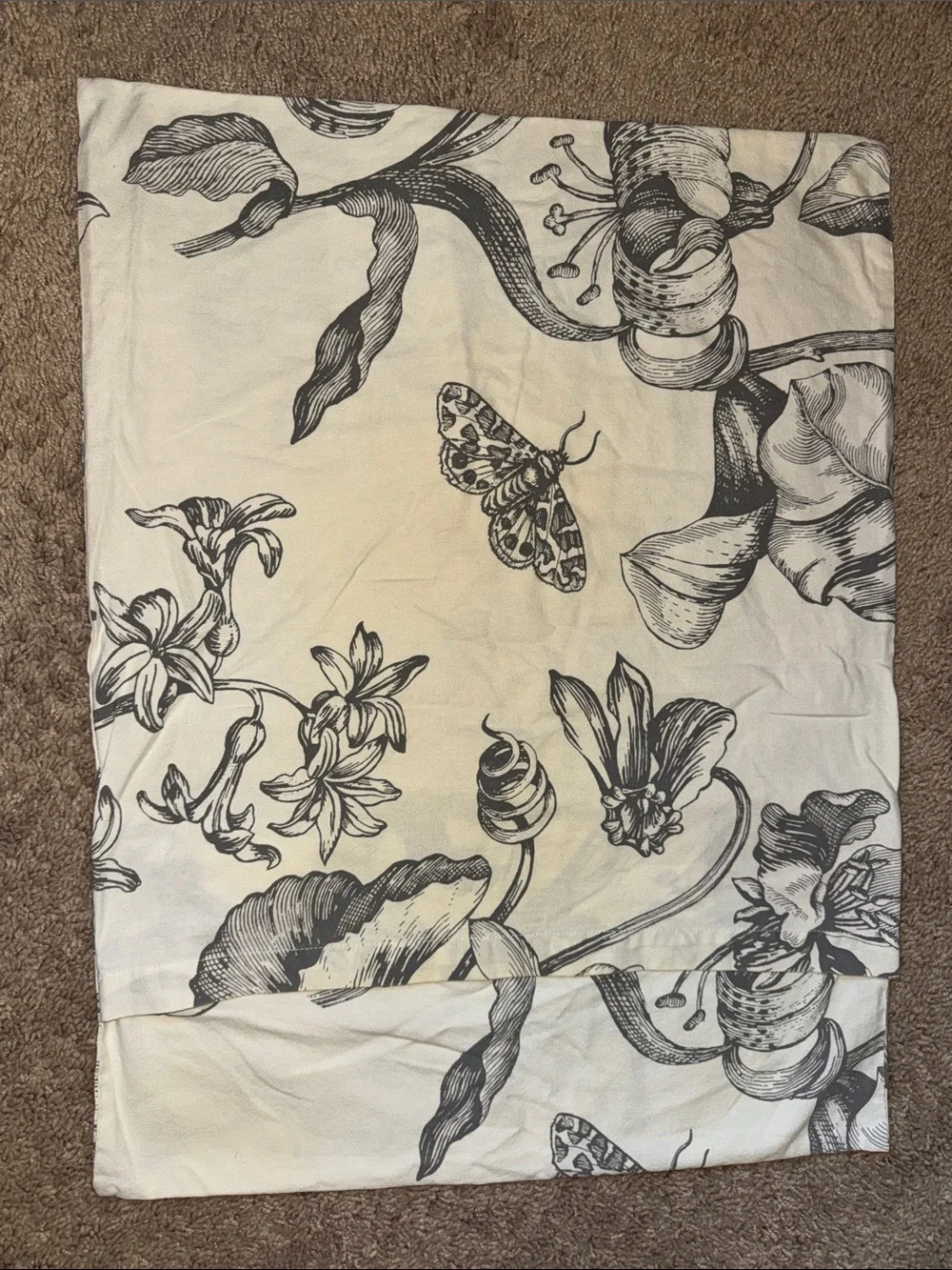 Pottery Barn Pippa Floral Print Organic Sham, Standard, Charcoal Eco-Friendly